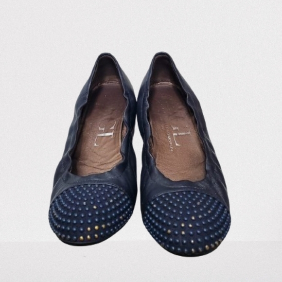 AGL Ballet Flats Womens Leather Metal Studs Cap Toe shoe 🌴 - Picture 2 of 11